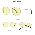 Round Double Bar Designer UV400 Metal Sunglasses